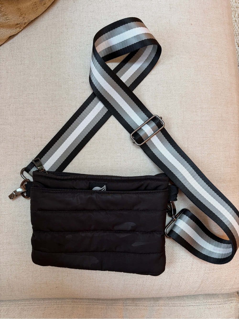 Think Royln Bum Bag Crossbody in Black Camo